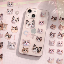 紙先生貓貓頭系列平張貼紙 可愛卡通哈基米萌寵咕卡手帳素材貼畫