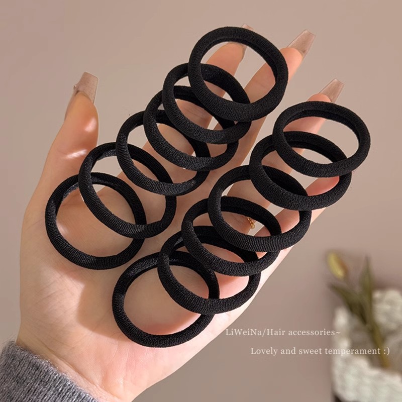 Sencilla, alta elasticidad y durabilidad, banda elástica, cabeza de bola femenina, cuerda para el cabello, no daña el cabello, cola de caballo baja, anillo para el cabello, tocado para niños