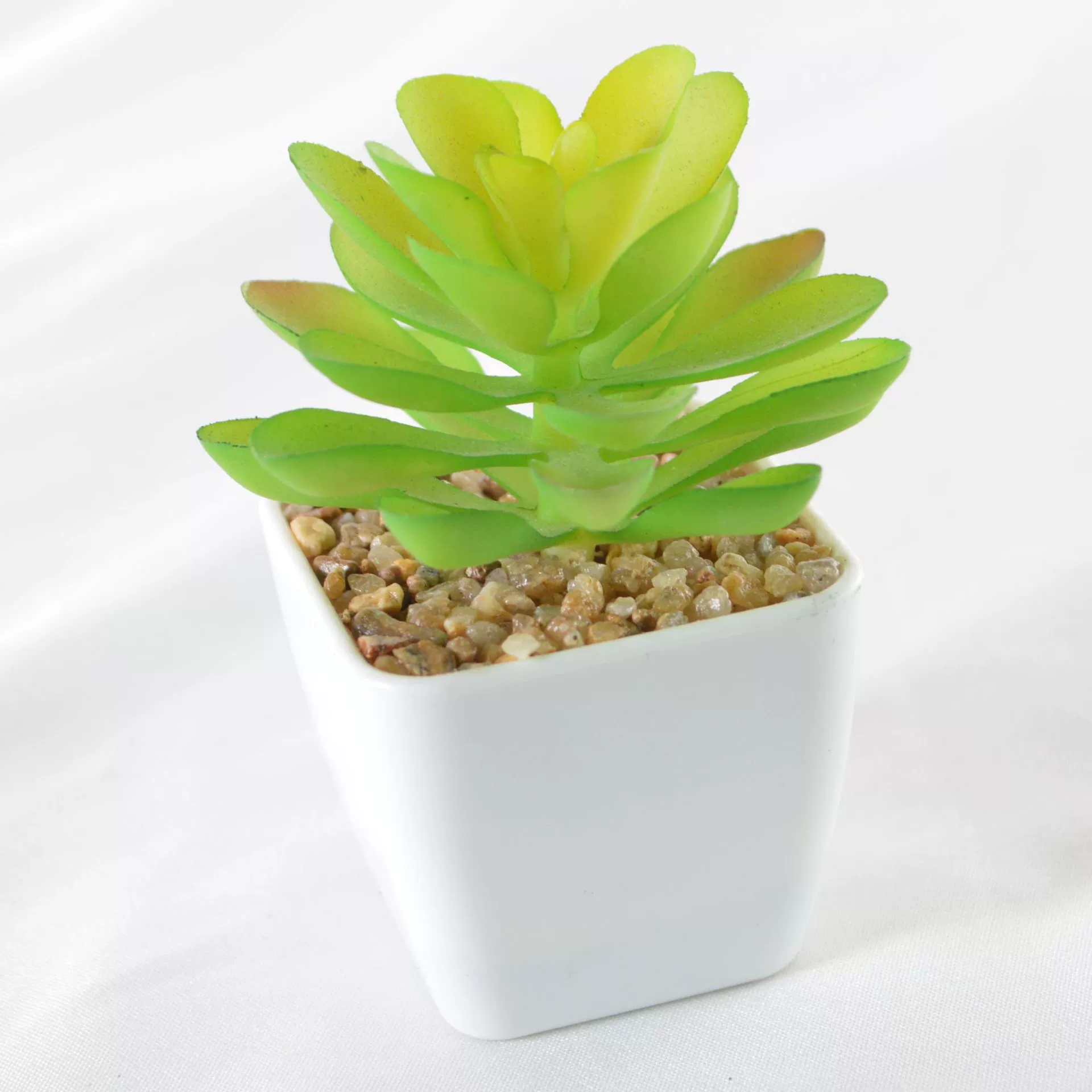 Simulation plastic small white pot simulation of succulent plants potted bonsai square pot