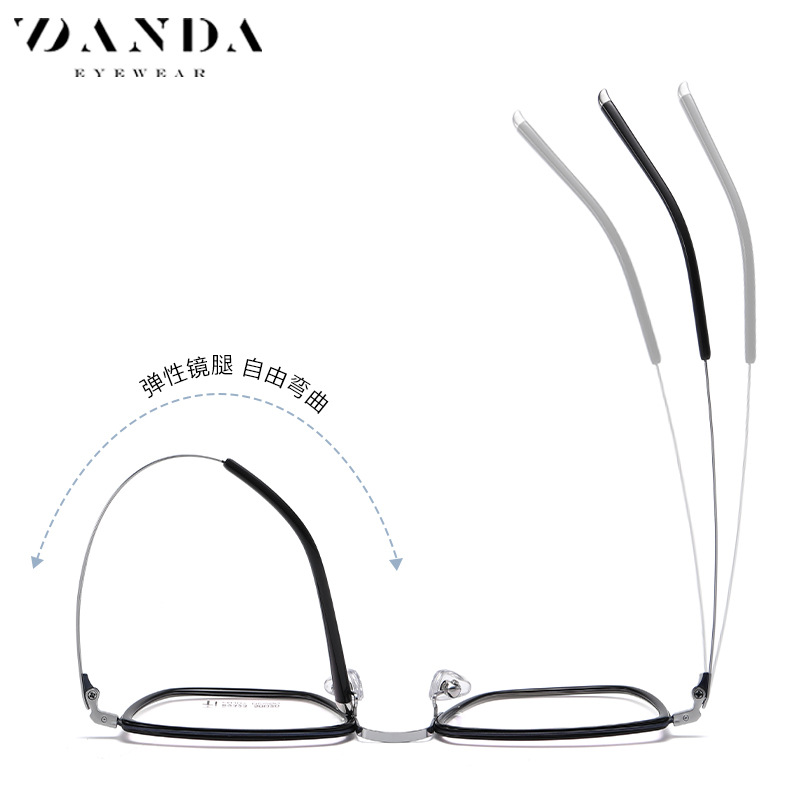 Fabricante de la nueva placa gafas lisas r2323 hombres simple cuadrado miopía gafas marco abierto diseño de la bola gafas de titanio puro