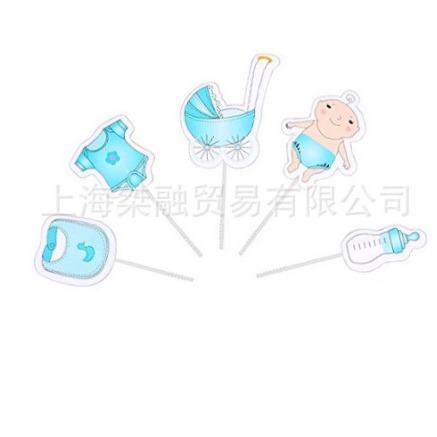 Palillos de dientes, filas, tarjetas, decoración de fiestas, mesa de postres, decoración de pasteles para bebés, tarjetas, tazas, festivales para bebés