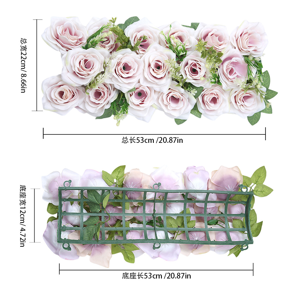 Flor de boda flor de simulación de boda tira larga aterrizaje T-Plane Road flor de guía de arco transfronterizo escena decoración flor de fila
