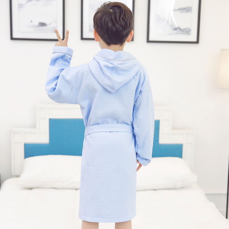 Children's cotton quick dry thin bathrobe for boys