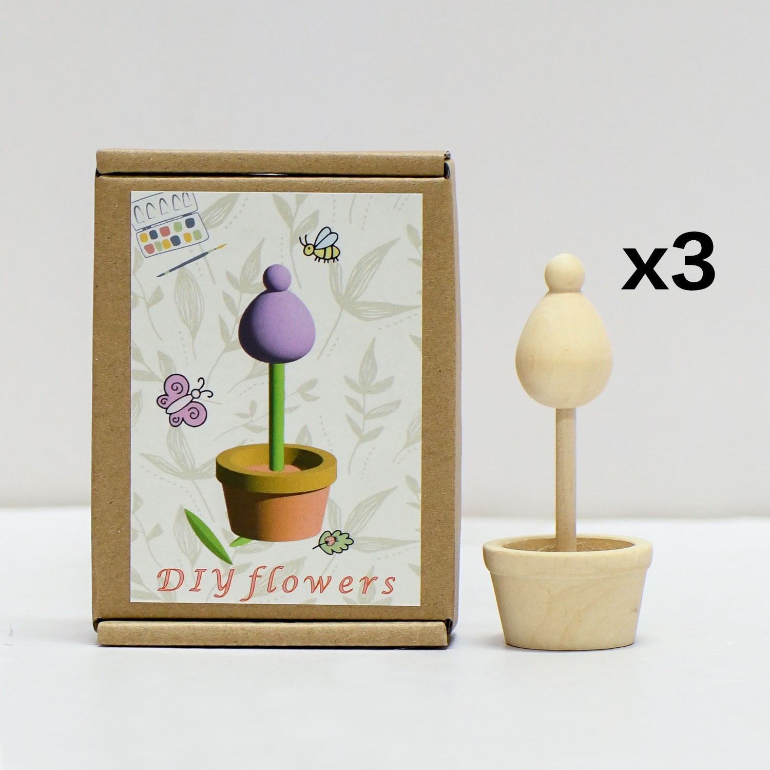 Nuevo producto bricolaje pintado a mano madera embrión fruta árbol de Navidad campana hongo casa se puede colorear regalo de vacaciones preescolar