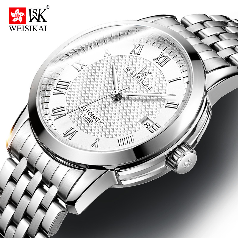 Swiss genuine goods [Weskay] Watch Men's Waterproof Rome Simple High-end Men's Mechanical Watch Factory Outlet