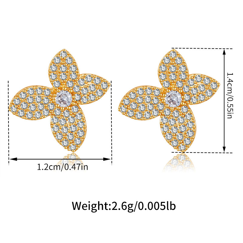 6g Weight Copper Ear Needle Material Zircon Inlay Material Ear Studs Classification 1 Pair Quantity Holiday, Daily Occasion Copper Material Leaf, Heart Shape, Bow Knot Pattern Women's Gender Elegant, Classic Style, Streetwear Style 1 Pair Elegant Classic Style Streetwear Leaf Heart Shape Bow Knot Copper Zircon Ear Studs 1