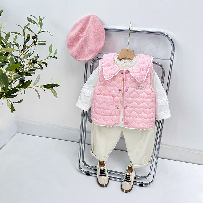 Otoño e invierno nueva niña bebé Chanel Estilo Chaleco forrado de lana engrosada chaleco abrigo