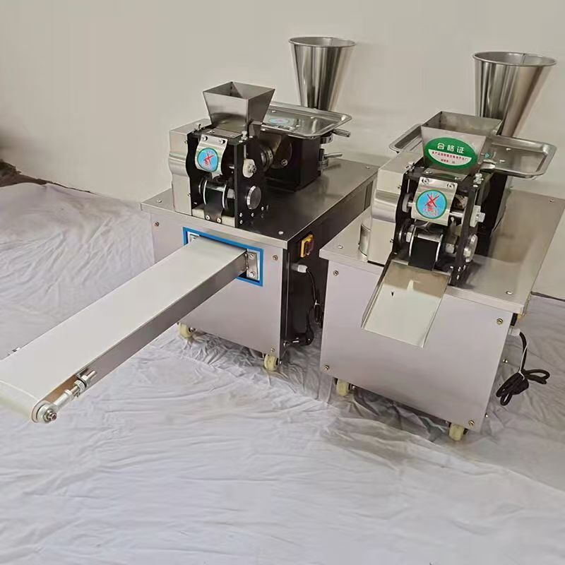 Máquina de dumpling cerrada, máquina de dumpling de pescado, máquina automática de dumpling de curry manual, relleno de piel ajustable