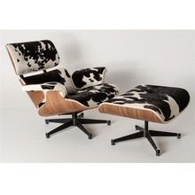 Lounge chair cowhide 伊姆躺奶牛毛毛真皮皮休闲沙发椅