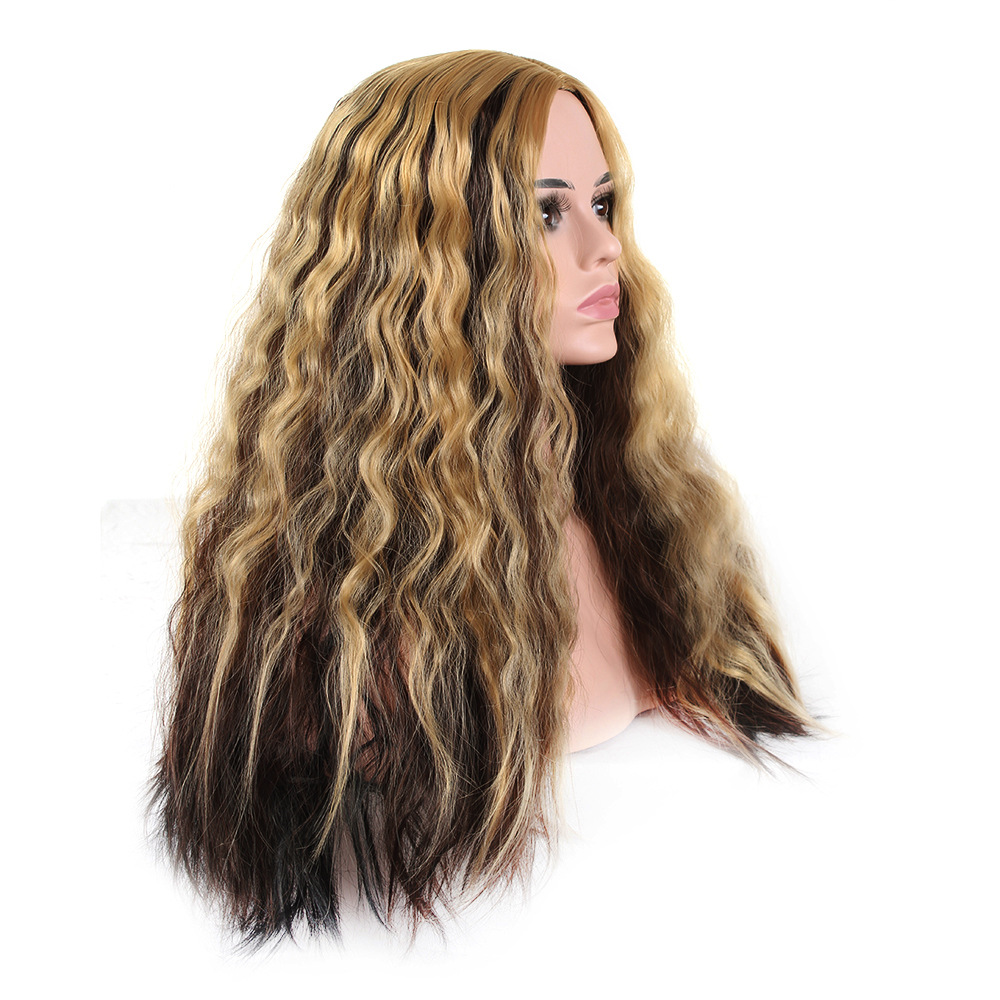 synthetic wig New Women's Split Long Hair Lotion Ripple Chicken rolls Fluffy _voghion.com