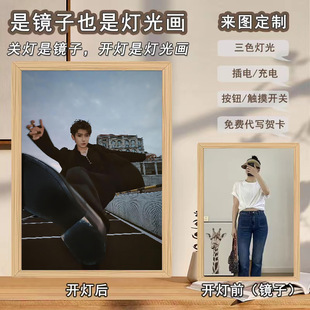 Wang Yuan Qin Xiao Xian Mirror Lighting Painting DIY Room Creative Design Lamp Home Simple Nordic Style Decorative Picture Frame