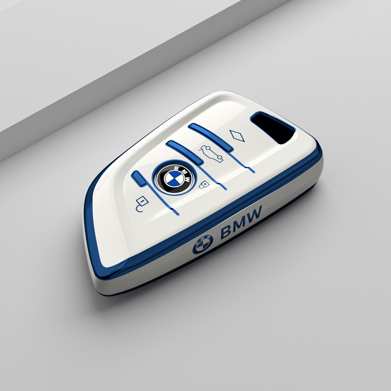 Ivory white [blue edge logo] single shell