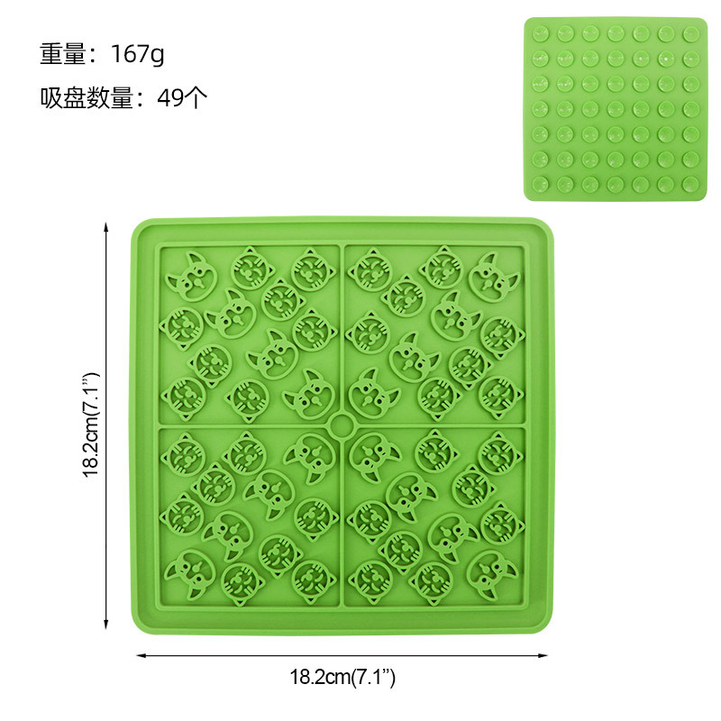 Amazon caricatura de grado alimenticio cojín de comida para mascotas, almohadilla de comida rápida cuadrada para perros, almohadilla de comida lenta anti-asfixia fácil de limpiar