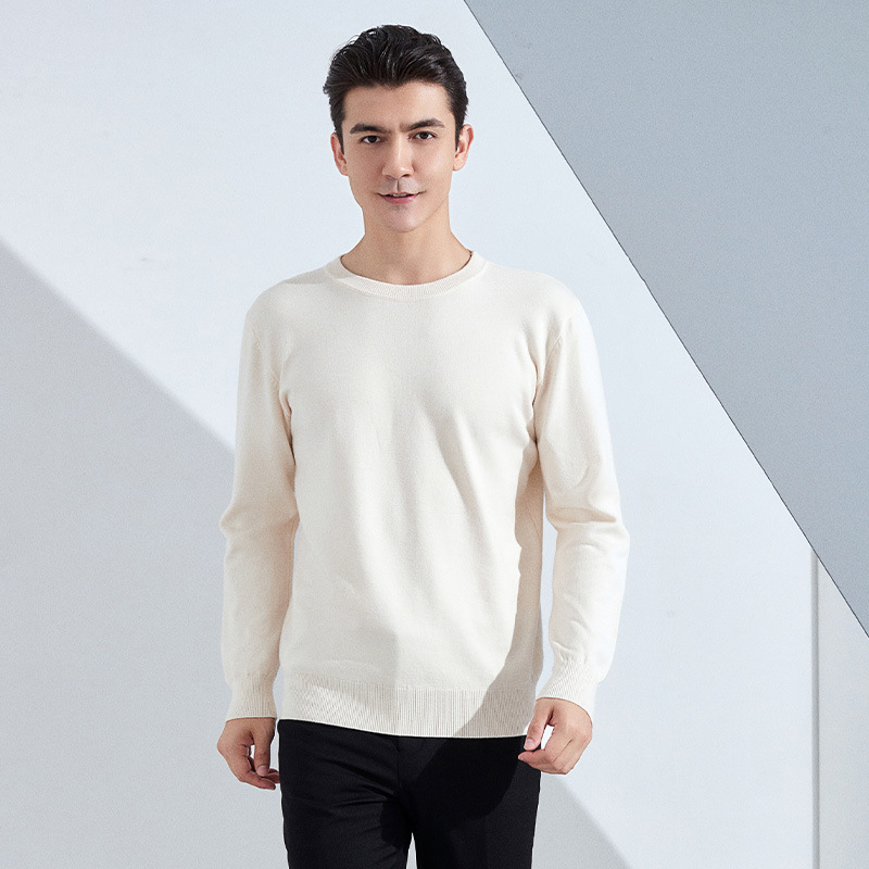 Sweater rajut merah baru musim gugur 2025 untuk pria, kerah bulat, potongan longgar, atasan rajut tebal.