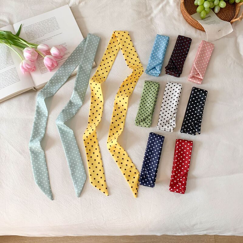 Polka Dot Long Strip Ribbon, Minimalist and Versatile Silk Scarf, High-End Feel, Thin Long Narrow Belt, Women's Scarf Ribbon Polka Dot Long Strip Ribbon, Minimalist and Versatile Silk Scarf, High-End Feel, Thin Long Narrow Belt, Women's Scarf Ribbon
