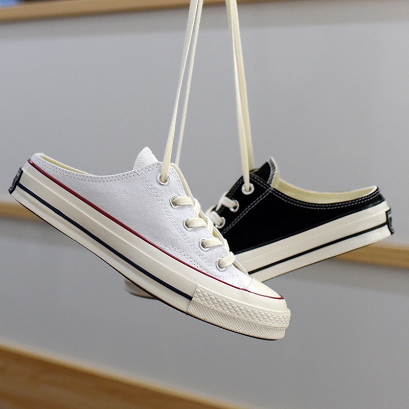 Meiqi Converse 1970s Men's Shoes Classic Slip-on Lazy Shoes Casual Half Slippers Women's Low Canvas Shoes