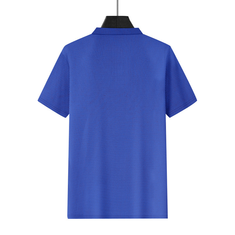 Men's American Style Relaxed Fit Summer Waffle Knit Polo Shirt And Shorts Set, Casual Breathable Two-Piece Outfit_viptrois.com