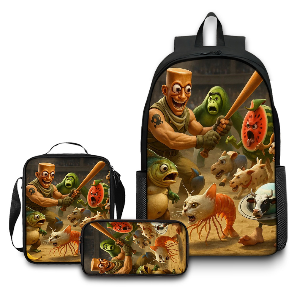 Nuevo producto transfronterizo Italian Brainrot Mochila con estampado digital