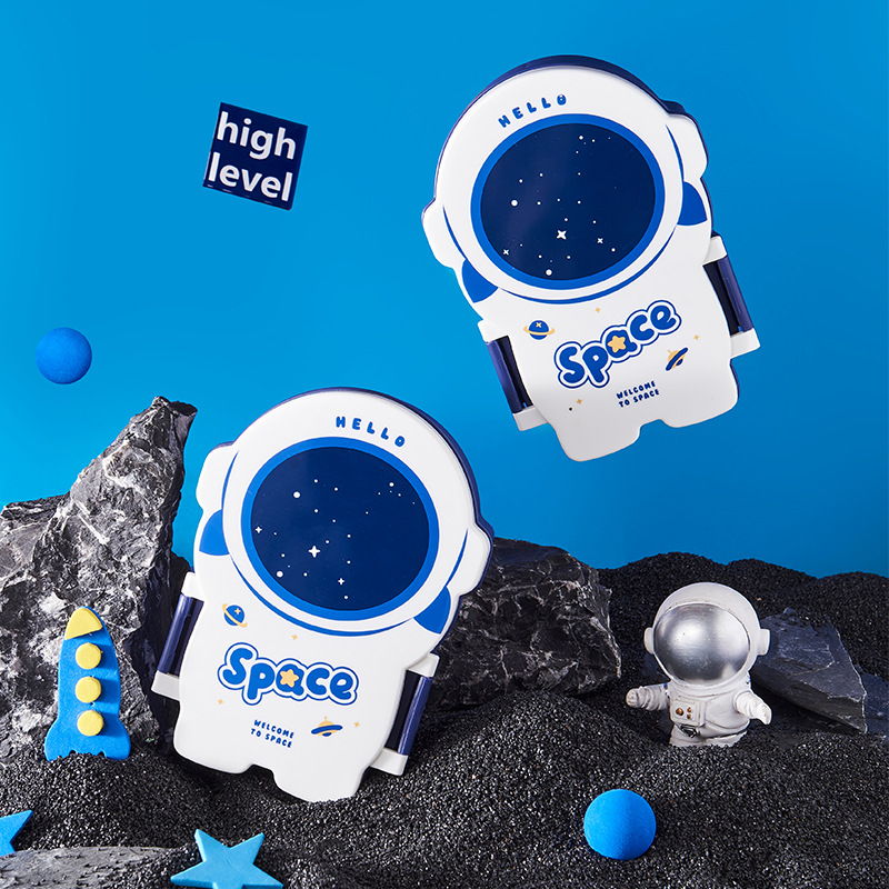 Little Boy Astronaut Fresh-keeping Box Lunch Box Cartoon Astronaut Student Child Office worker Partition Lunch Box