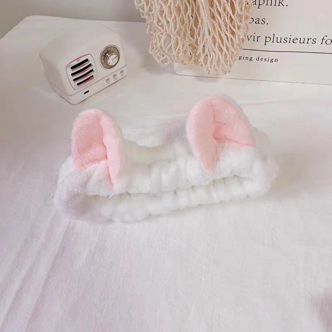 Caricatura verde rana correa de cabello mujer nuevo lindo gran ojo correa de cabello lavar la cara correa de cabello máscara de Navidad tocado