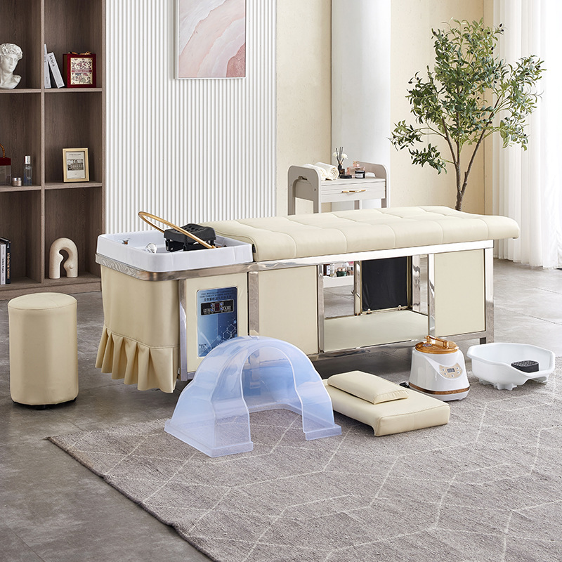 Barbería de alta gama, cama de lavado de cabello especial, calentador de agua de fumigación, circulación de agua, masaje integral, cama de lavado de cabello