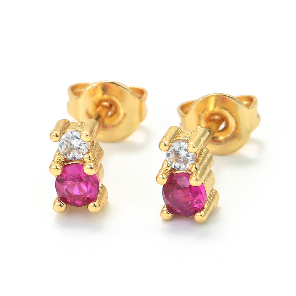 Geometric Pattern Geometric Copper Zircon Copper Earrings