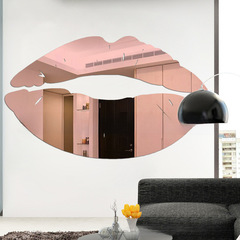 Lip Mirror Wall Sticker 3D Stereo Top Sheet 350X70mm Bottom Sheet 360X92mm Approx 75g Self-Adhesive