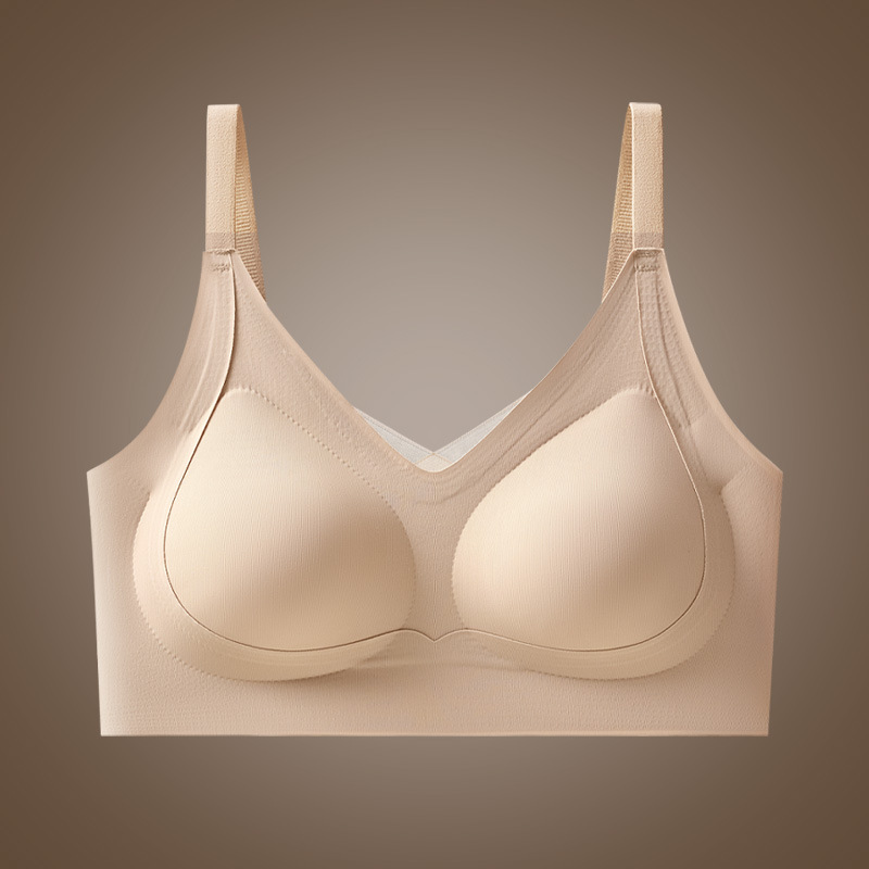 La nueva hermosa ropa interior de copa fija con lijado trasero, camisola sin costuras anti-flacidez, sujetador sin anillo de acero para mujer