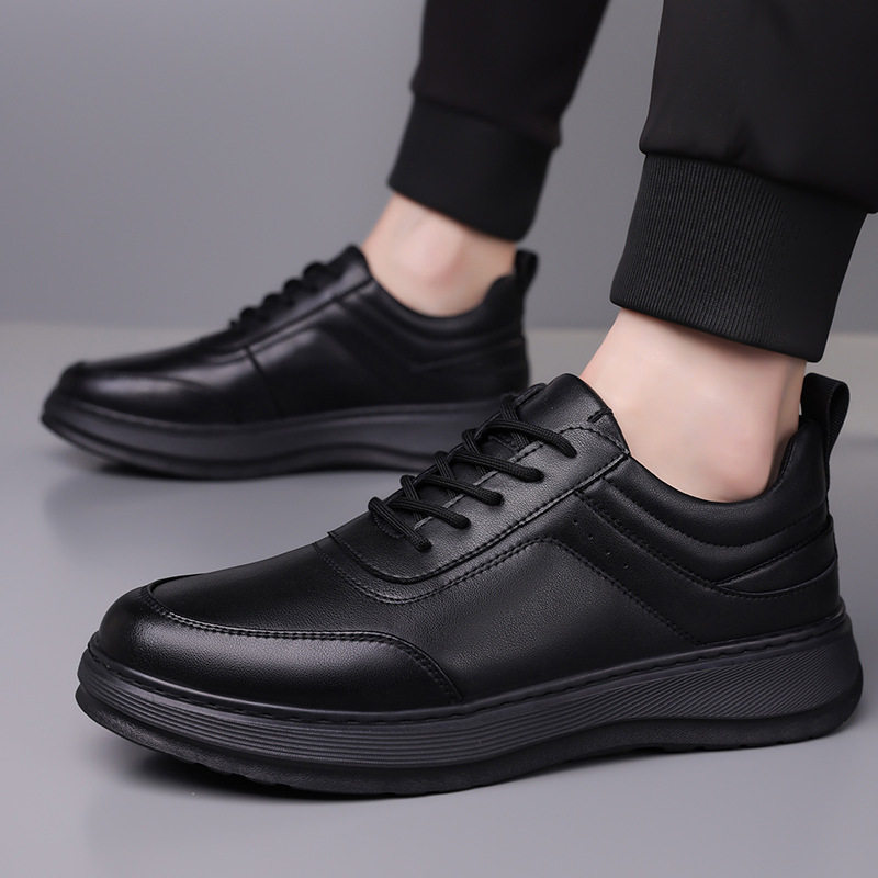Giày thể thao nam sneaker da lộn phối màu, đế cao su EVA êm chân, buộc dây, gót 3-5 cm — h2506 trắng, h2506 đen
