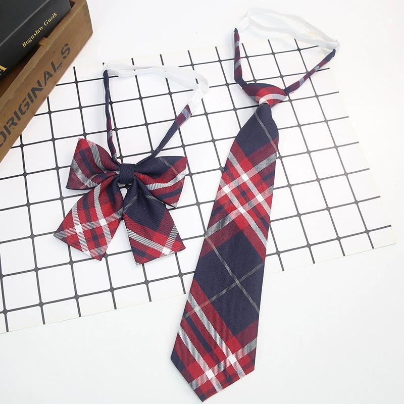 Student Uniform Bow Set — Bow Tie & Ribbon Accessory, plaid school style, adjustable strap