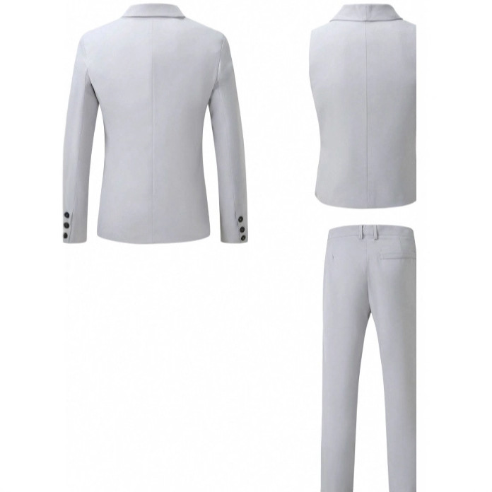 2026 Cross-Border European And American Three-Piece For Light Business, Dinner, Wedding, With Vest, Men's Suit_voghion.com