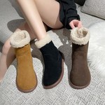 Летняя утепленная мини-юбка, удерживающие тепло короткие сапоги, ботинки, в корейском стиле, французский стиль