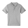 JP-206 Gray Short Sleeve Collar Black and White Strips [High Quality]