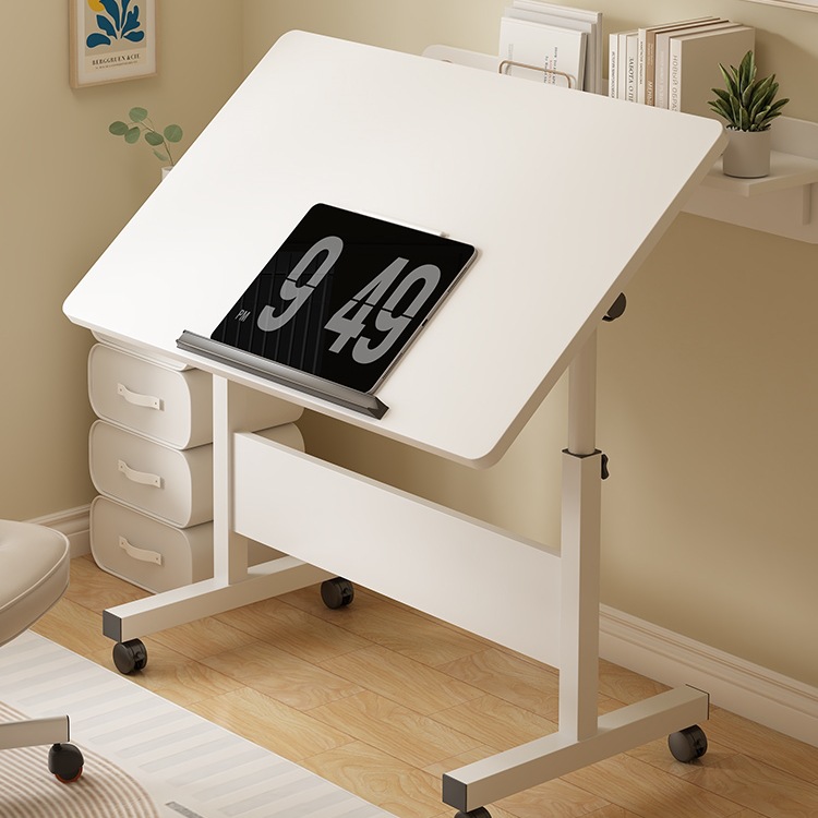 Mobile Folding Puzzle Table, Painting Table, Art Table, Tilted and Elevated Notebook Table, Home Student Writing Lift Table