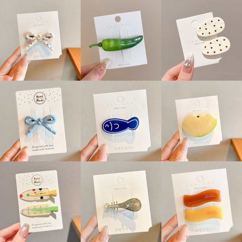 Bonita broca de pelo de hueso de pez pequeño broca de pelo de mujer broca de estilo creativo y divertido broca de pelo broca de cabeza