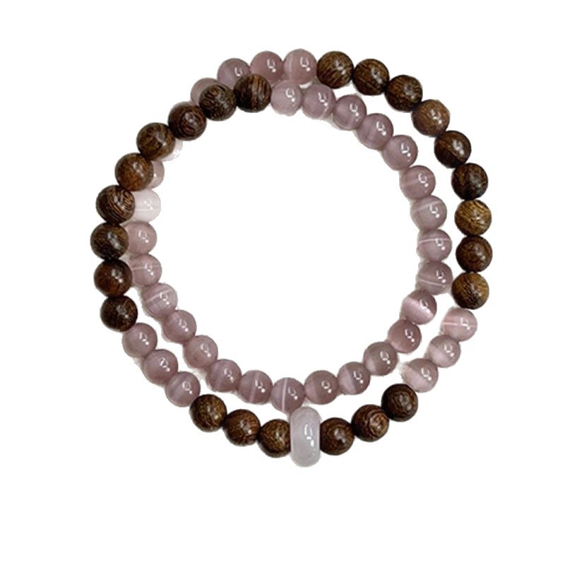 Exquisite Pink Firefly Bead Bracelet Vintage Double Layer Style_voghion.com