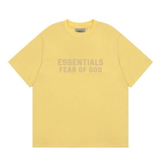 Summer ESSENTIALS New FOG Silicone Stereo Letter Men and Women Same Style Couple Short-sleeved T-shirt Loose Trendyy