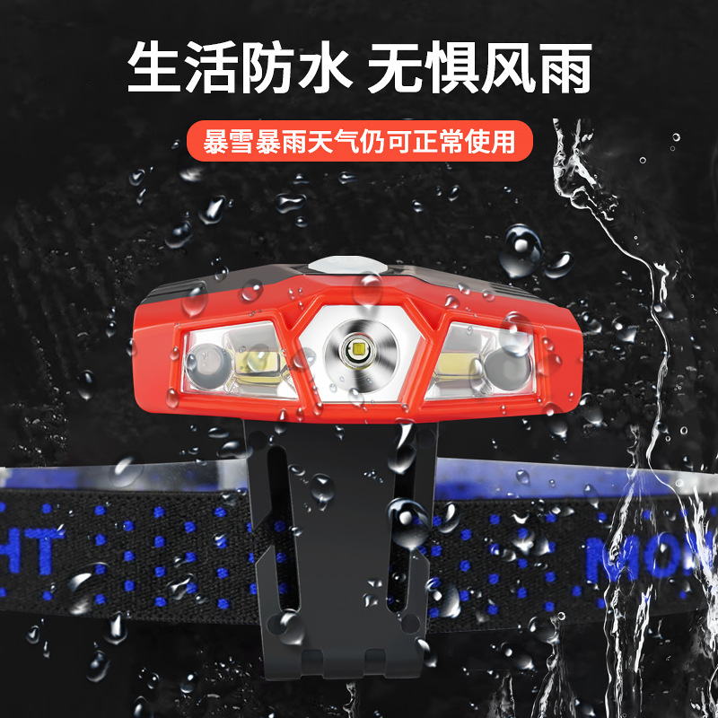 Transfronterizo al aire libre sombrero clip Luz Portátil multifuncional luz de emergencia USB recargable LED iluminación noche pesca montar faro