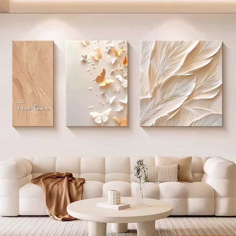 Cream Style Living Room Decorative Painting Flower Niche Art Hanging Painting Advanced Sense 2024 New Sofa Background Wall Mural Cream Style Living Room Decorative Painting Flower Niche Art Hanging Painting Advanced Sense 2024 New Sofa Background Wall Mural