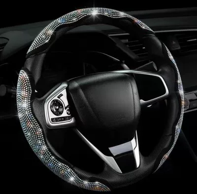 Steering wheel cover — Style Butterfly-Shaped Diamond-Encrusted Steering Wheel - colorful-diamonds-pack-of-3-38cm
