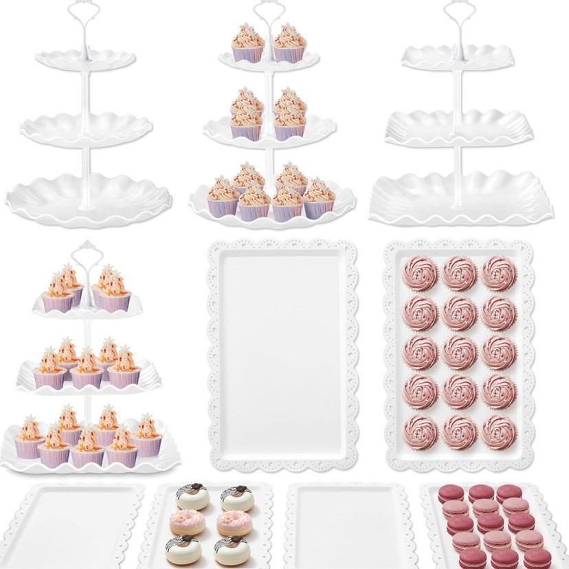 Estilo nórdico soporte de postre multi-capa soporte de la torta de la sala de estar mesa de café merienda plato Plato de frutas combinación merienda Candy soporte de exhibición