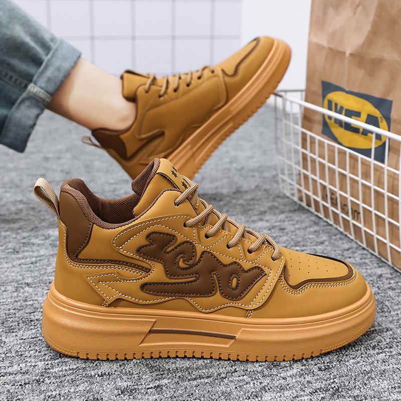 Scarpe sportive casual uomo mid top alla moda colore bianco_voghion.com