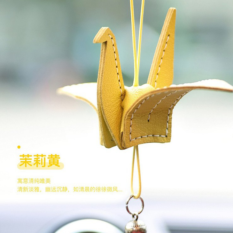 PU皮革千鹤礼品 生日礼物情人节礼物 许愿平安千纸鹤车挂件吊坠