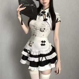 新中式国风性感女仆情趣套装制服旗袍可爱诱惑激情制服旗袍套装