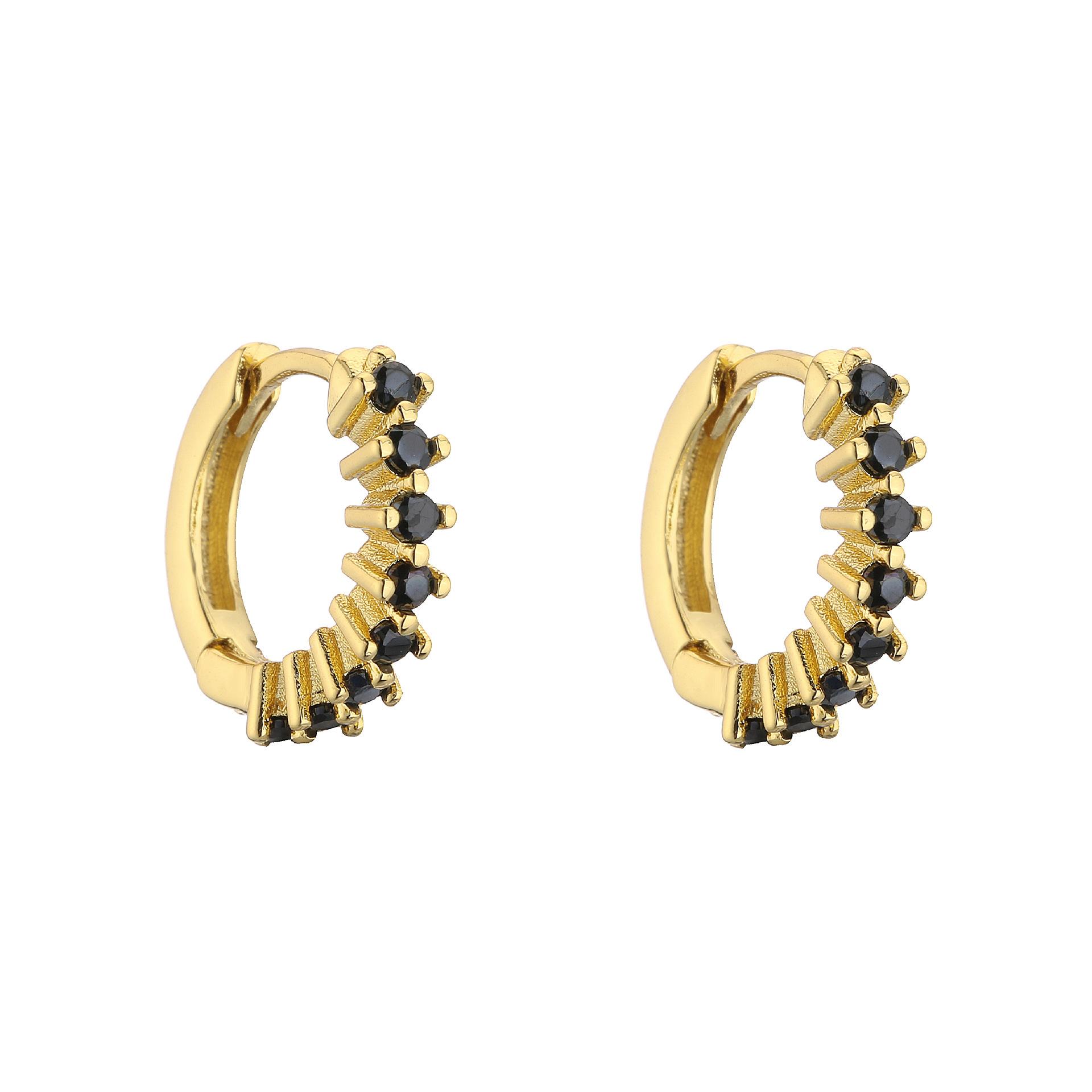 5g Weight Zircon Inlay Material Earrings Classification Copper Material Geometric Pattern Women'S Gender Plating Design Fashion Style Rose Red, White, Purple, Green, Yellow, Black Color Fashion Geometric Plating Copper Zircon Earring Sets 2