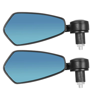 Motorcycle electric car rearview mirror handlebar folding mirror handle cover plug reflector rearview mirror rotatable blue mirror (Motosiklet ləvazimatları və aksesuarları) - self-reflective-cherry-mirror-blue-glass