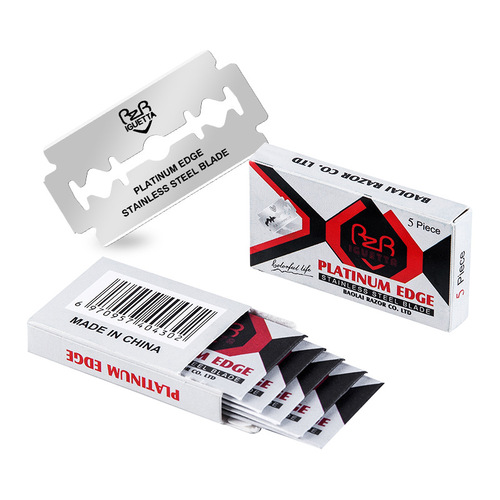 Jifuli Second Generation Razor Blades Stainless Steel Double-Sided Blades Manual Old-Style Shaving Razor Blades for Hair Removal