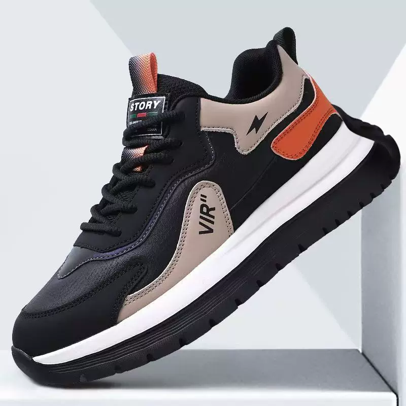 男鞋休闲新款运动鞋单棉同款潮流皮面男鞋耐磨阿甘老爹跑步百搭鞋