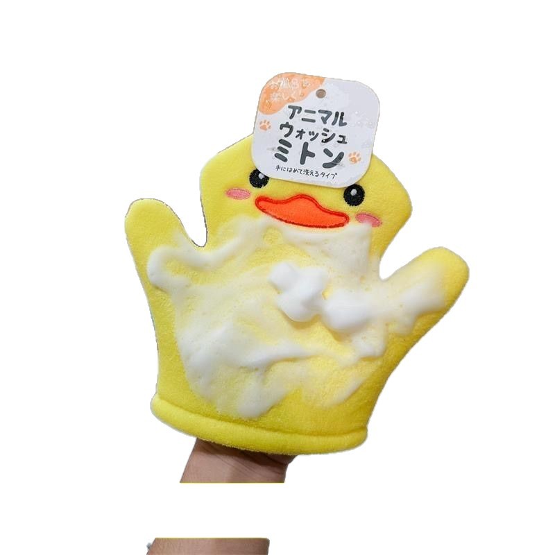 Dibujos animados exportados a Japón, los niños se bañan sin dañar la piel, artefactos de baño indoloros, guantes, ampollas, bebés domésticos lindos