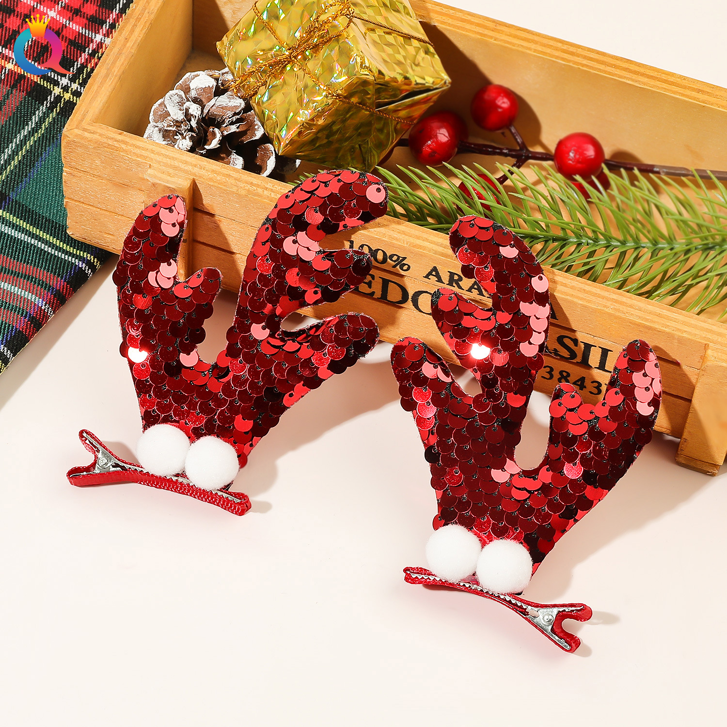 Cadeau de Noël Épingle à cheveux de Noël Déguisement de vacances Pince à bec de canard Pince à cheveux Pince à frange latérale Accessoires pour cheveux en gros_voghion.com